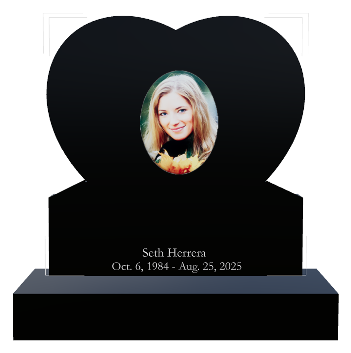 Biblical Memorial Laser-Etched Black Granite Headstone design preview