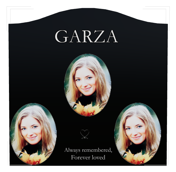 Memorial Laser-Etched Black Granite Headstone design preview