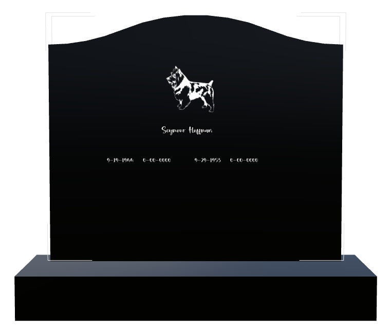 Memorial Laser-Etched Black Granite Headstone design preview
