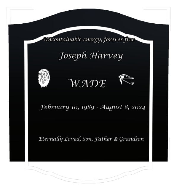 Father Memorial Laser-Etched Black Granite Headstone design preview