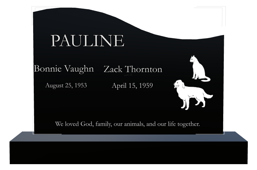 Religious Memorial Laser-Etched Black Granite Headstone design preview