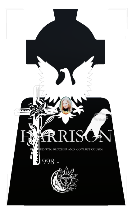 Biblical Memorial Laser-Etched Black Granite Headstone design preview