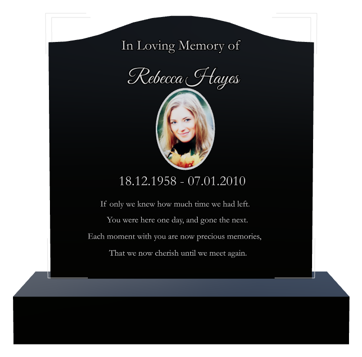 In Loving Memory Laser-Etched Black Granite Headstone design preview