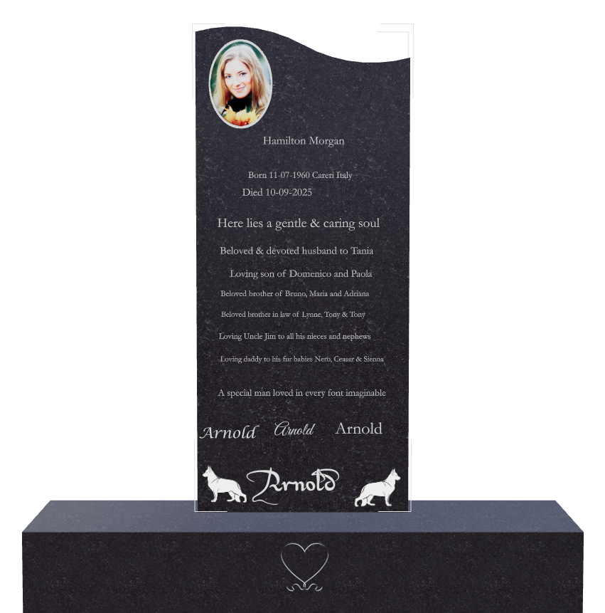 Husband Memorial Traditional Engraved Headstone design preview