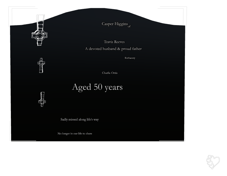 Husband Memorial Laser-Etched Black Granite Headstone design preview