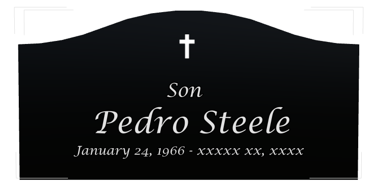 Son Memorial Laser-Etched Black Granite Headstone design preview