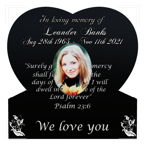 Biblical Memorial Laser-Etched Black Granite Headstone design preview