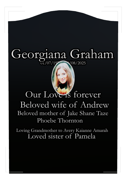 Wife Memorial Laser-Etched Black Granite Headstone design preview