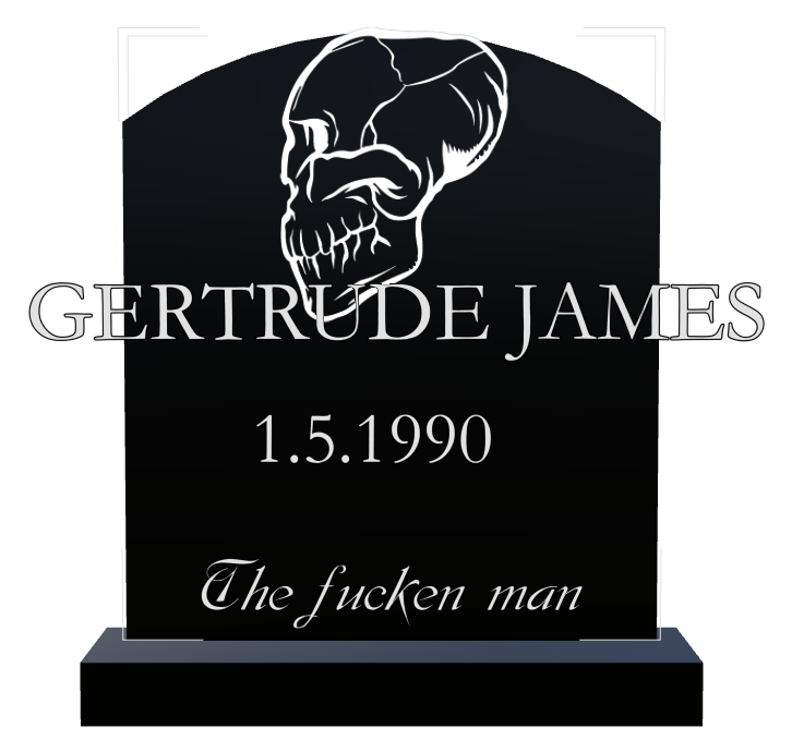 Memorial Laser-Etched Black Granite Headstone design preview