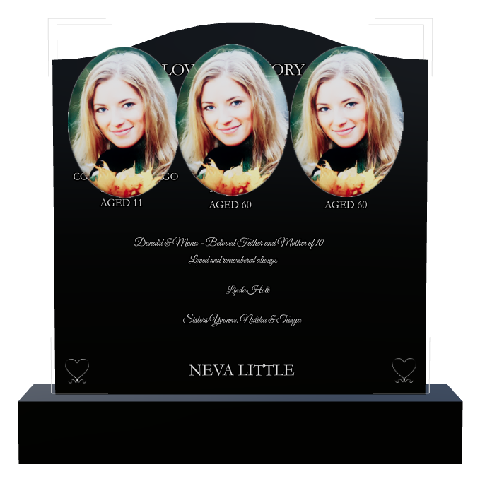 Mother Memorial Laser-Etched Black Granite Headstone design preview